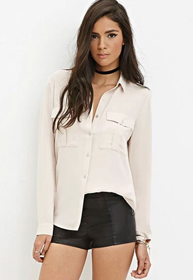 Button-Down Collard Shirt | Discover What To Buy At Forever 21 If You're Over 30 at https://youresopretty.com/forever-21-over-30/