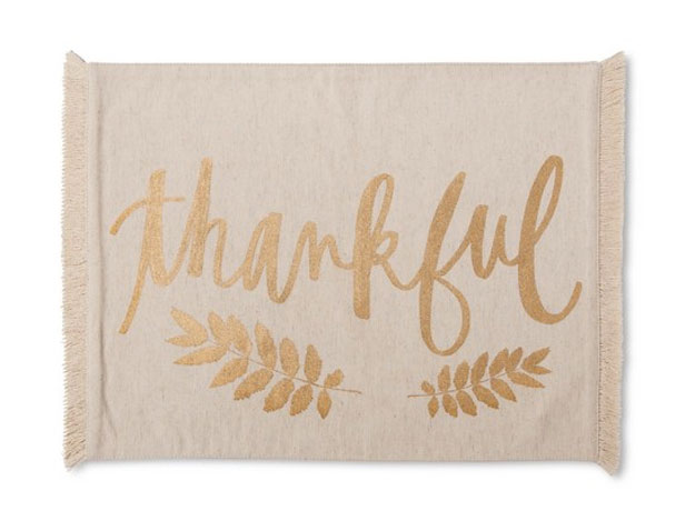 Gold Thankful Placemat | These 16 Target Home Decor Finds Will Transform Your Space This Fall, Find Them Here: https://youresopretty.com/target-home-decor/