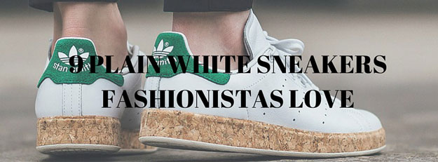 9 Plain White Sneakers Fashionistas Love, check it out at http://cuteoutfits.com/plain-white-sneakers-cute-oufits/