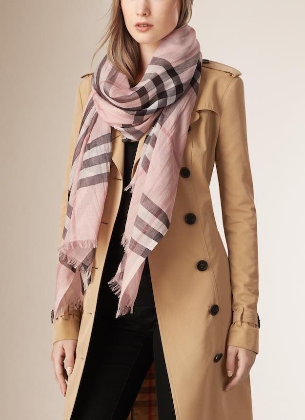 Lightweight Burberry Summer Scarves | 15 Summer Scarves To Wear In An Air-Conditioned Office