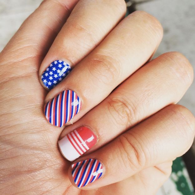 4th of July nails | Nail Art | 4th of July American Flag-Inspired Nail Design