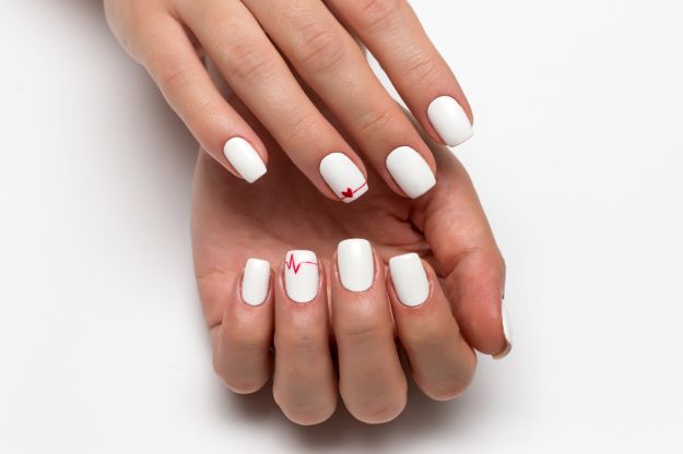 Check out 22 Stunning White Nail Designs Appropriate for Work at https://cuteoutfits.com/white-nail-designs/