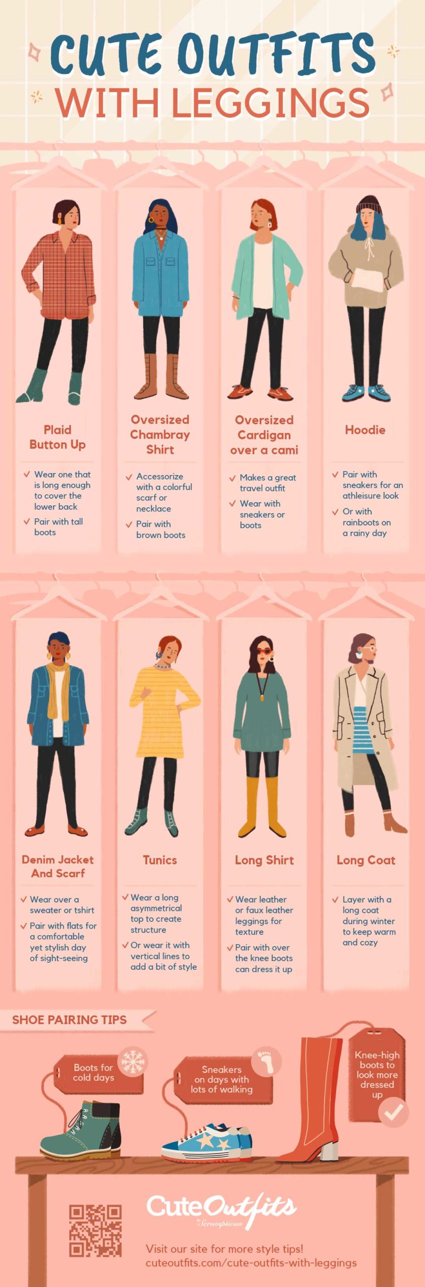 Cute Outfits With Leggings: What To Wear On Top [INFOGRAPHIC]