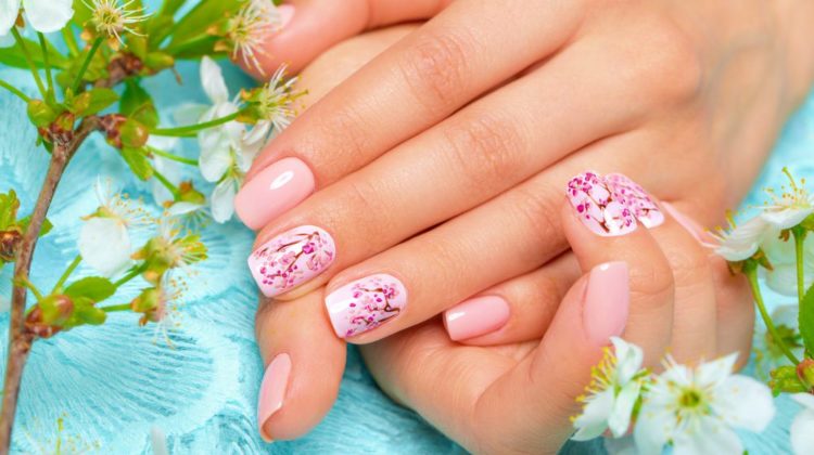 Spring manicure for the bride in gentle tones with flowers | Cute Spring Nails for 2020 | Cute Outfits | cute spring nails | spring manicure | Featured