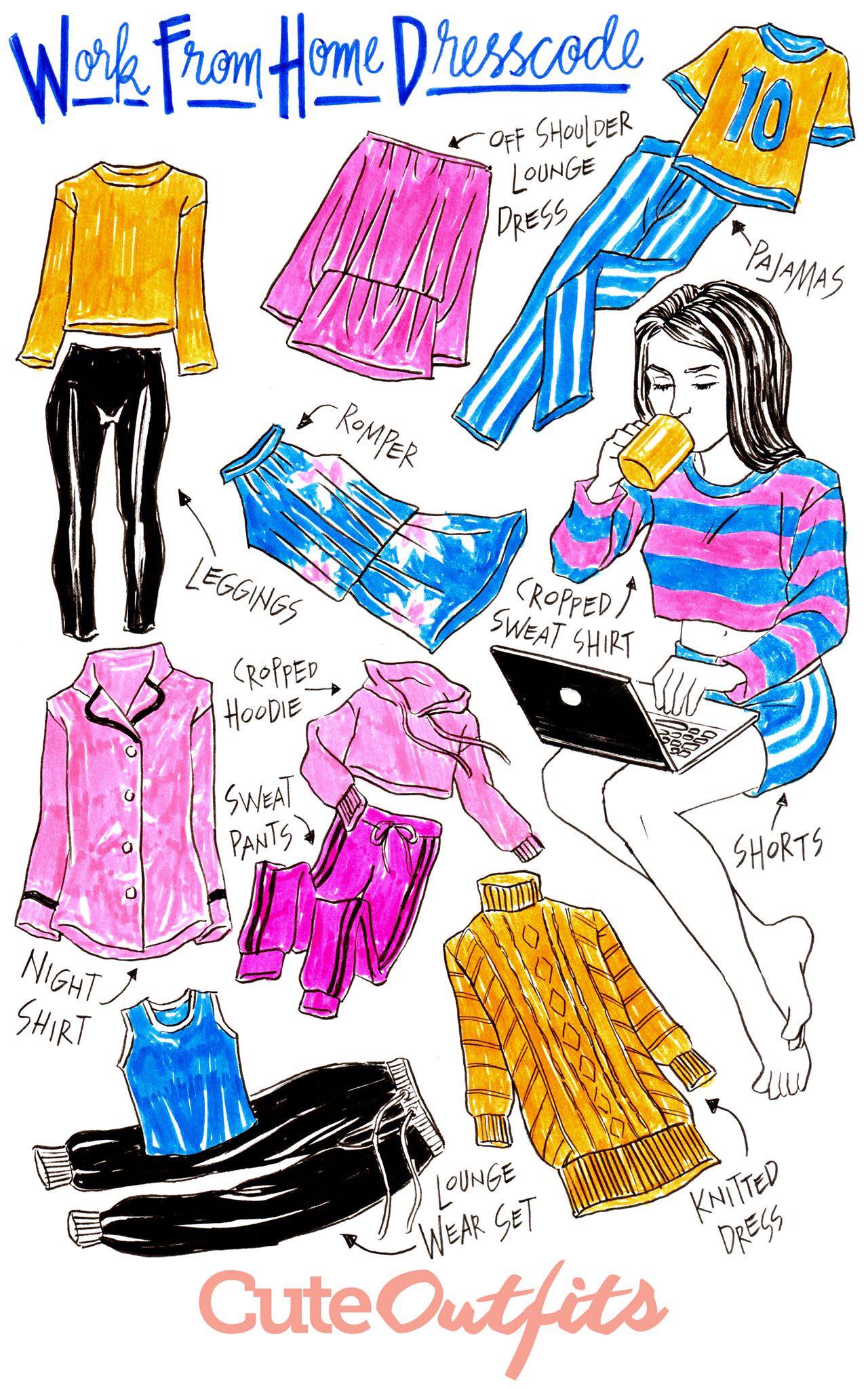 infographic | 15 Lockdown Approved Cute Work From Home Outfits For Lounging and Zoom Meetings