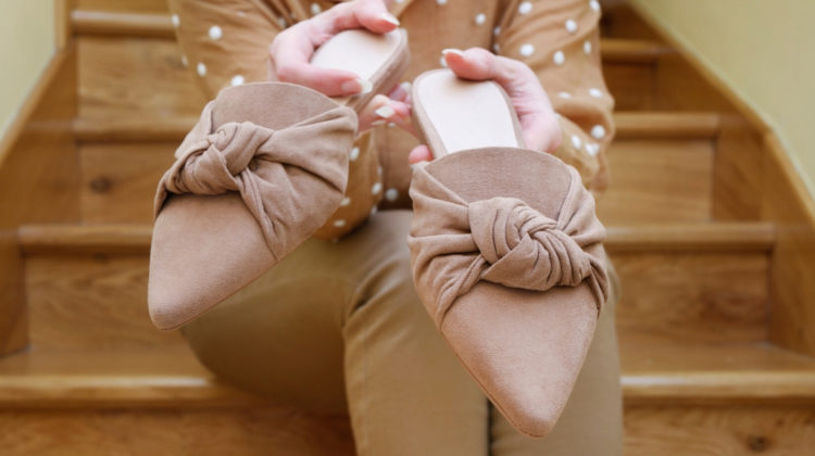 Pair of beige mule | Stylish Outfits To Wear With Your Mule Sandals | Featured